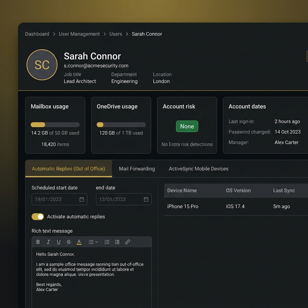 Watchmont User Management and Additional Properties Drawer